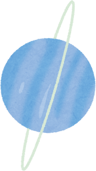 Watercolor Illustration of Planet Uranus